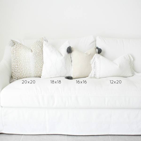 Tatum Stripe Grey Pillow Cover