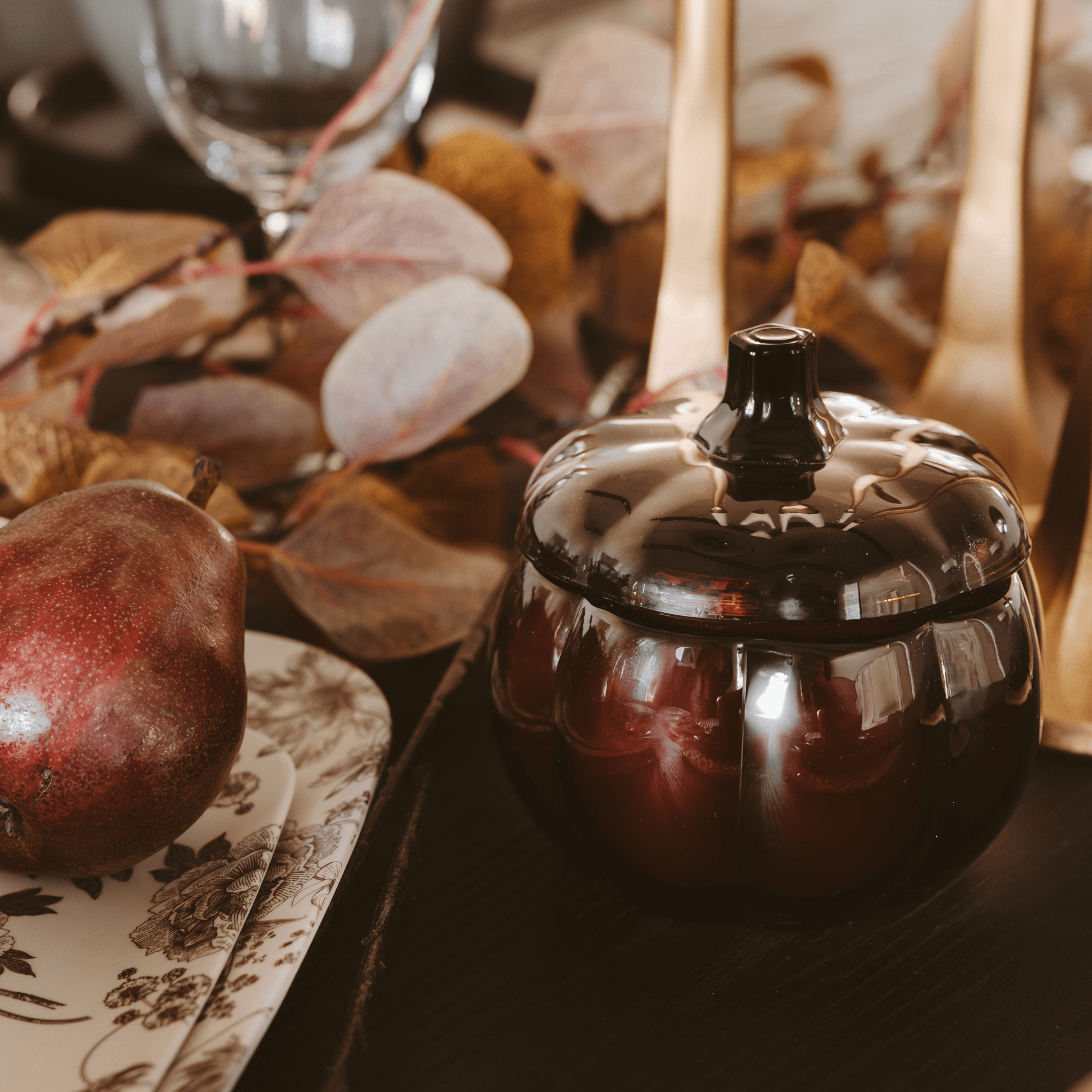 Hello Fall Soy Candle (20 oz Amber Glass Pumpkin Jar)