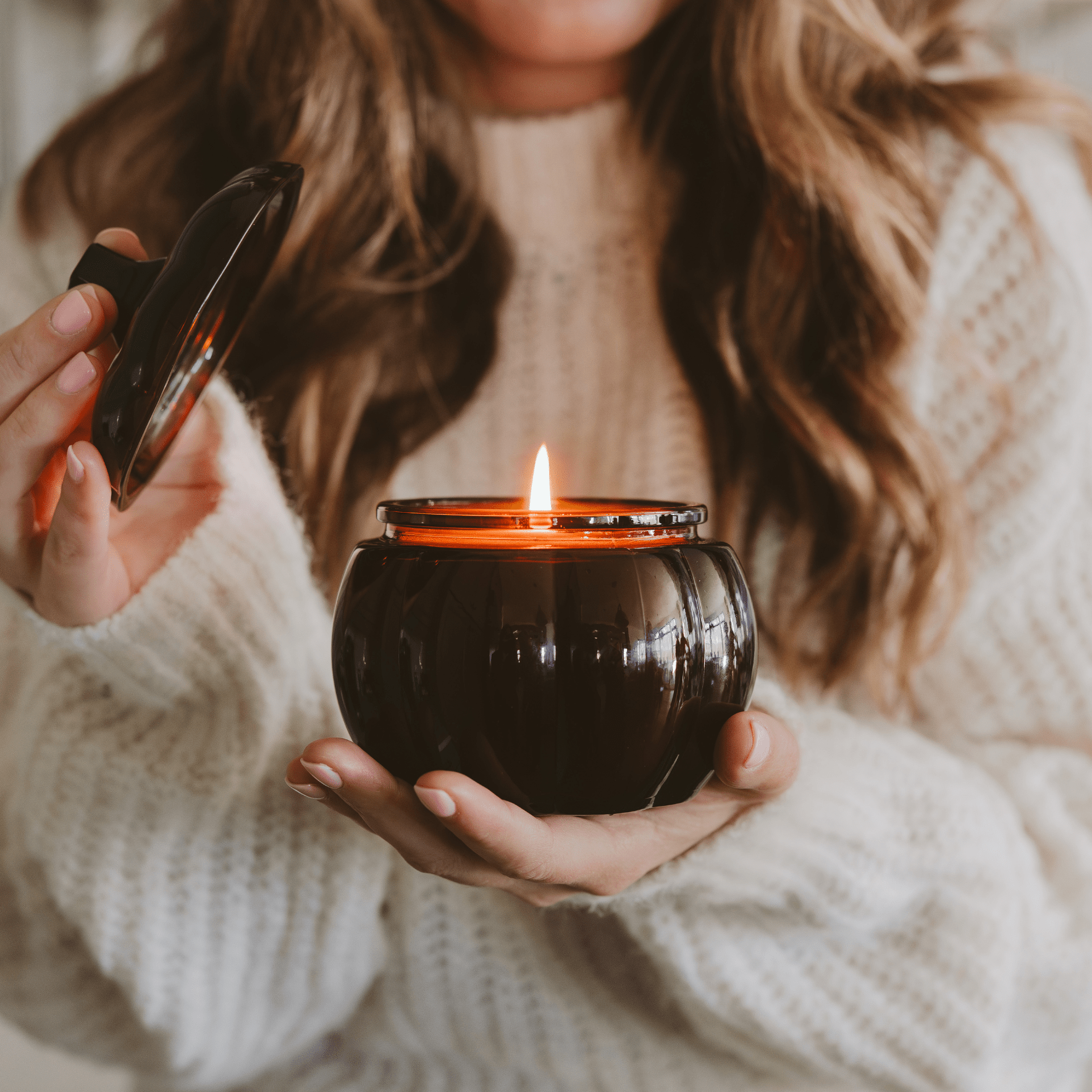 Hello Fall Soy Candle (20 oz Amber Glass Pumpkin Jar)