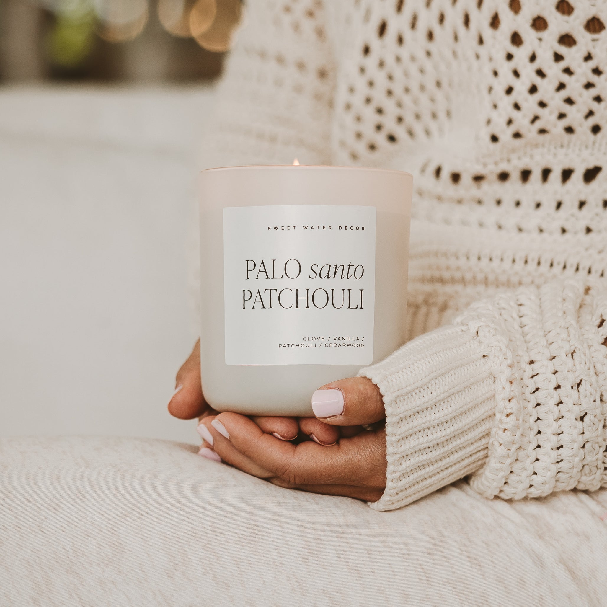 Palo Santo Patchouli Soy Candle (15oz Tan Matte Jar)