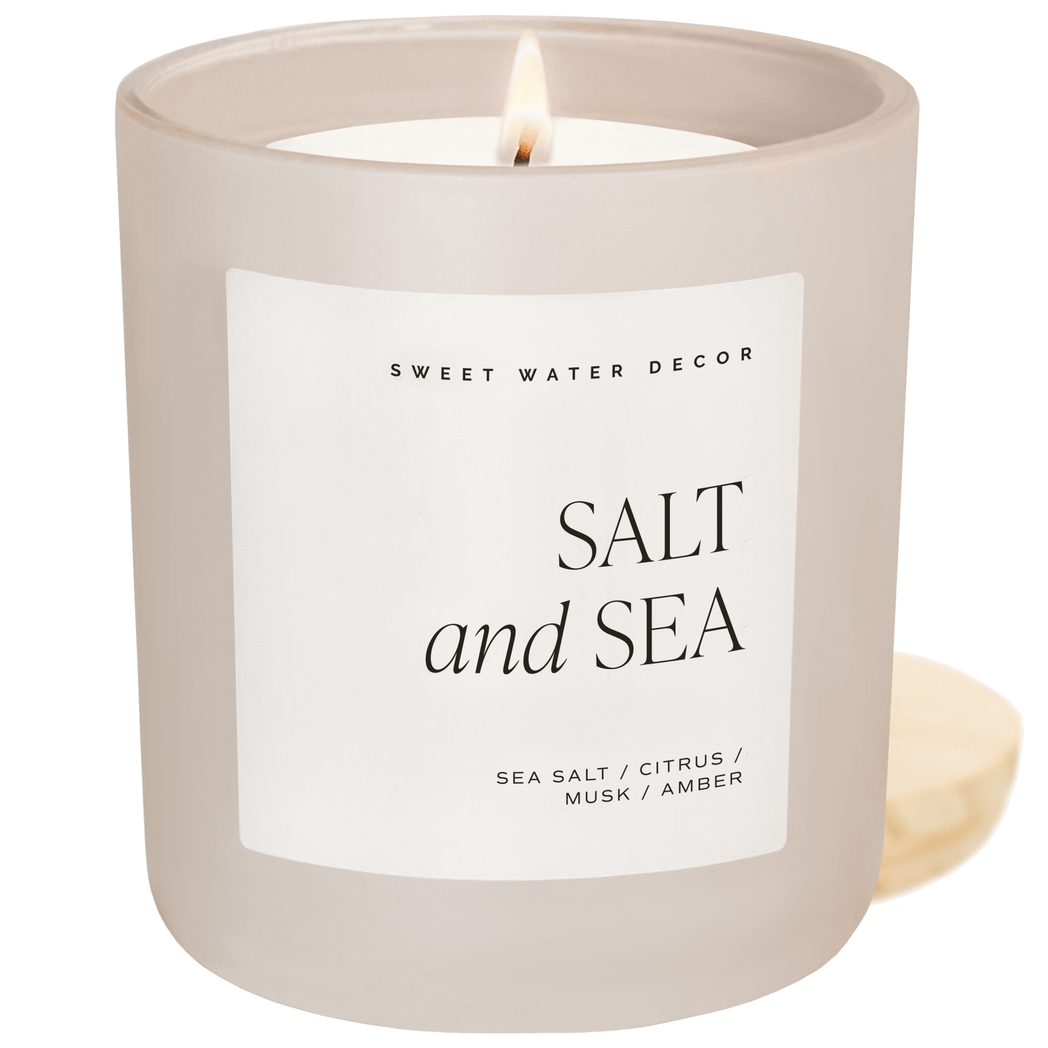Salt and Sea Soy Candle (15oz Tan Matte Jar)
