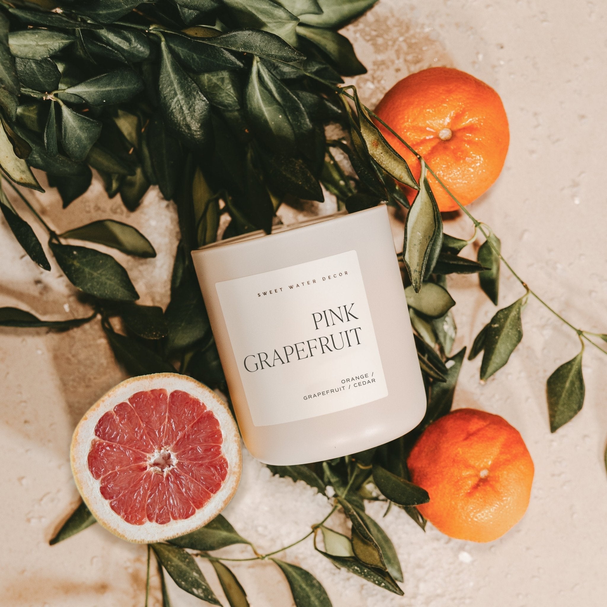 Pink Grapefruit Soy Candle (15oz Tan Matte Jar)