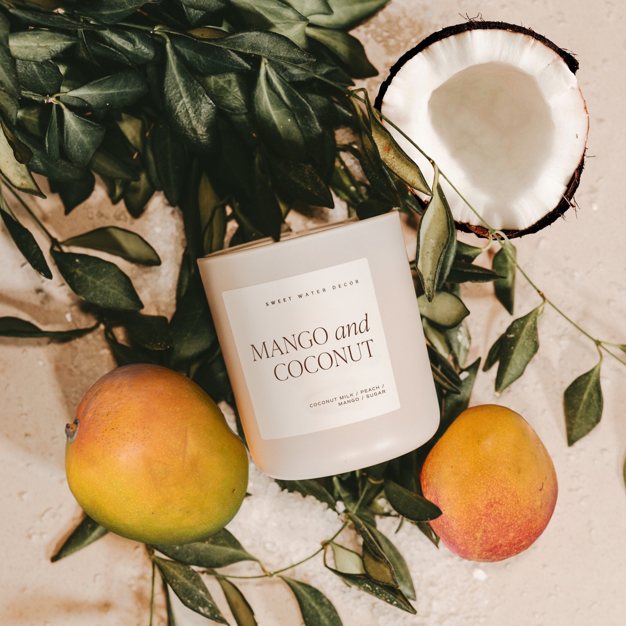Mango and Coconut Soy Candle (15oz Tan Matte Jar)