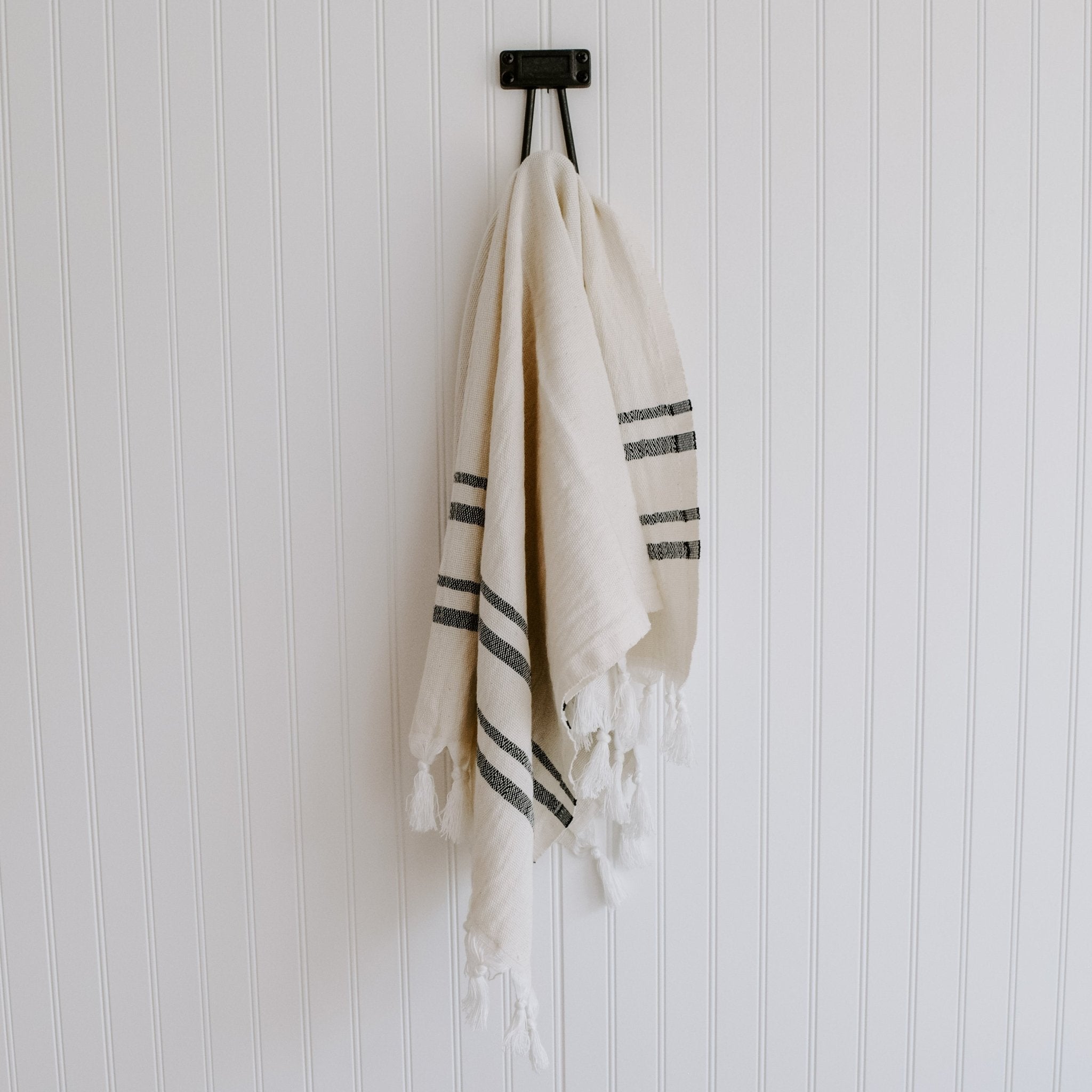 Haley Turkish Cotton & Bamboo Hand Towel (Two Stripe)