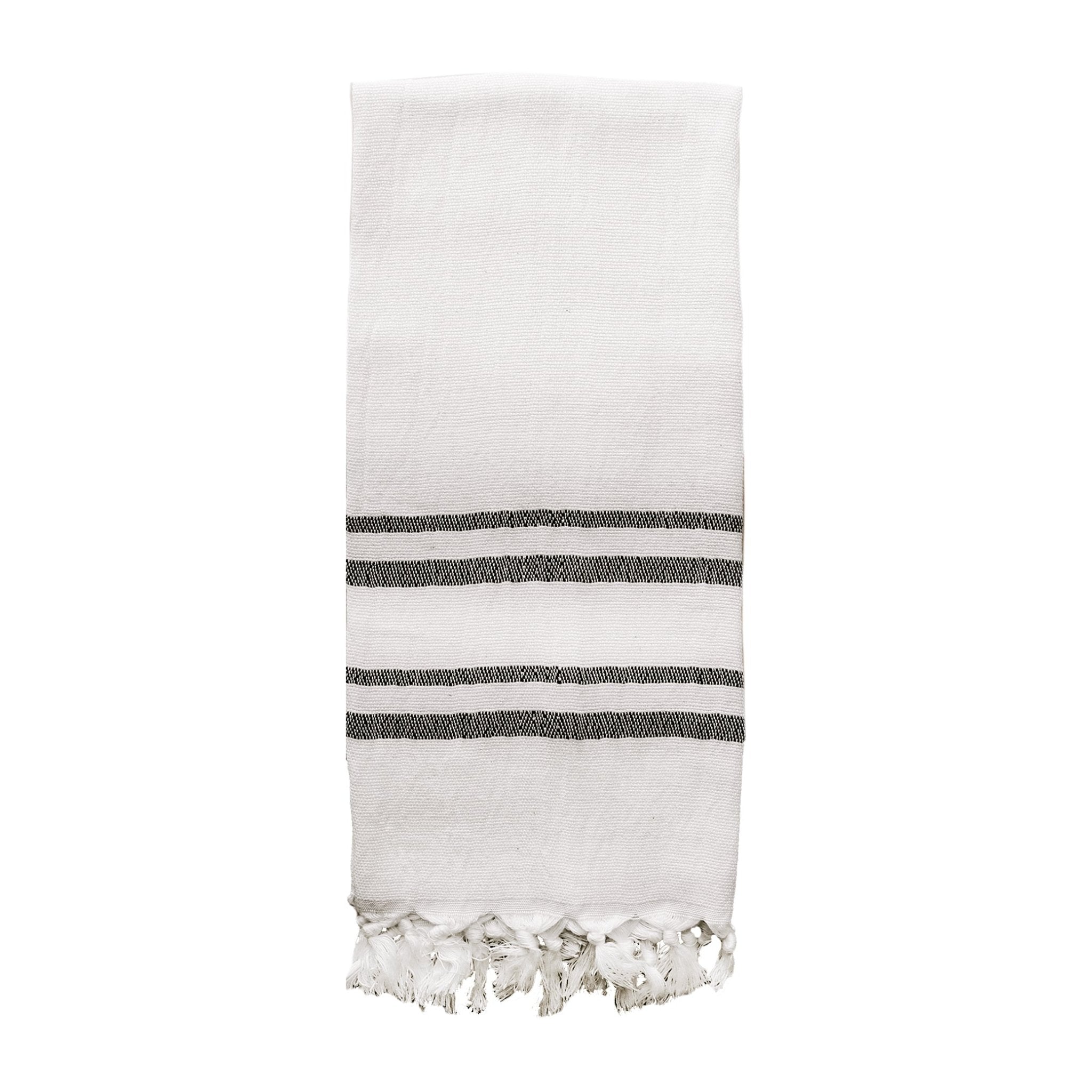 Haley Turkish Cotton & Bamboo Hand Towel (Two Stripe)