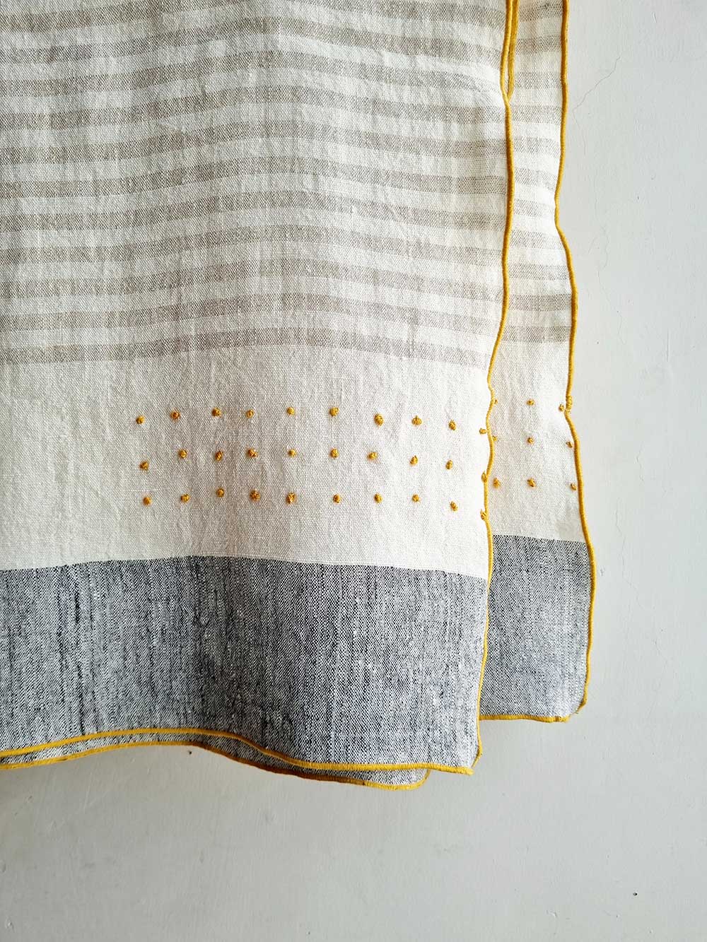 Ivory Linen Throw Blanket