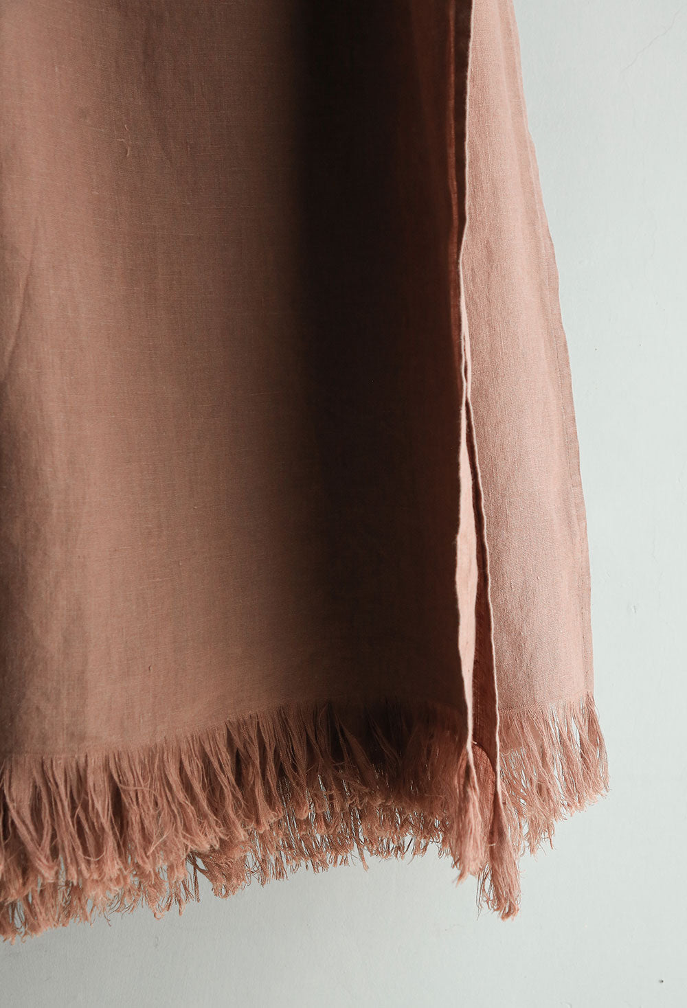 Linen Throw Blanket with Fringe