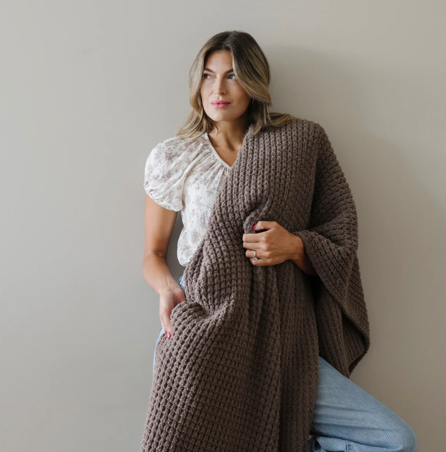 WAFFLE KNIT XL THROW BLANKETS