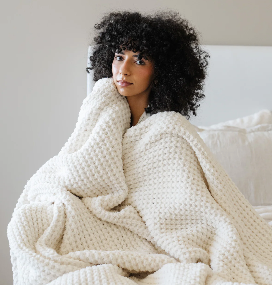 WAFFLE KNIT XL THROW BLANKETS