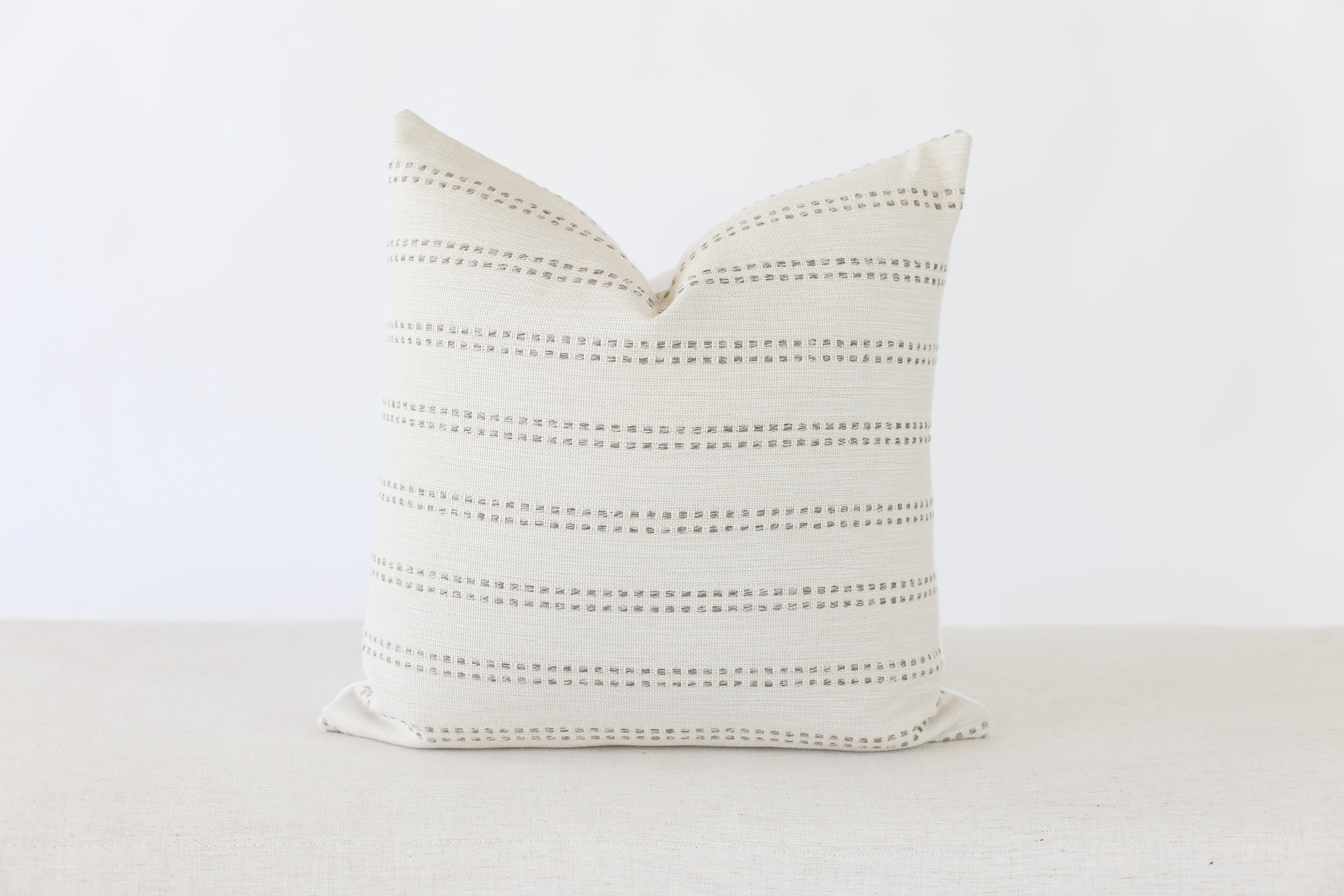 Tatum Stripe Grey Pillow Cover