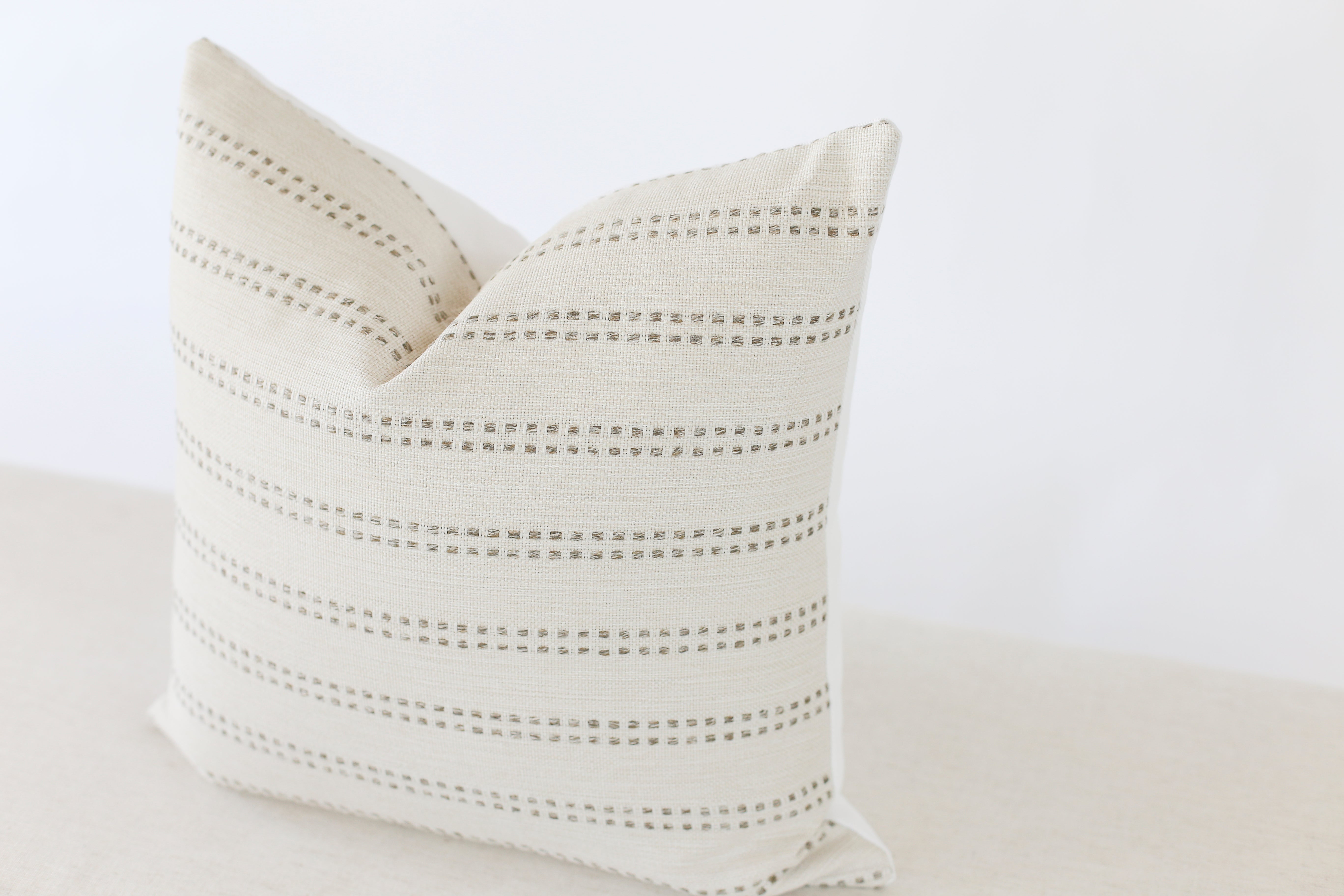 Tatum Stripe Grey Pillow Cover