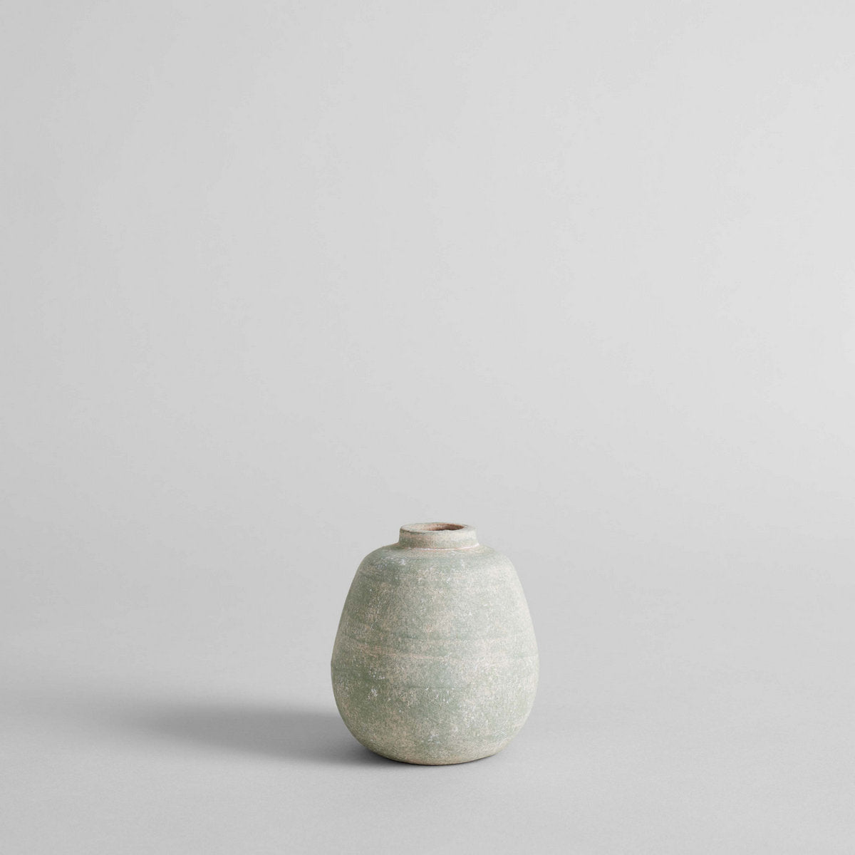 Terra Cotta Bud Vase in Greenwash
