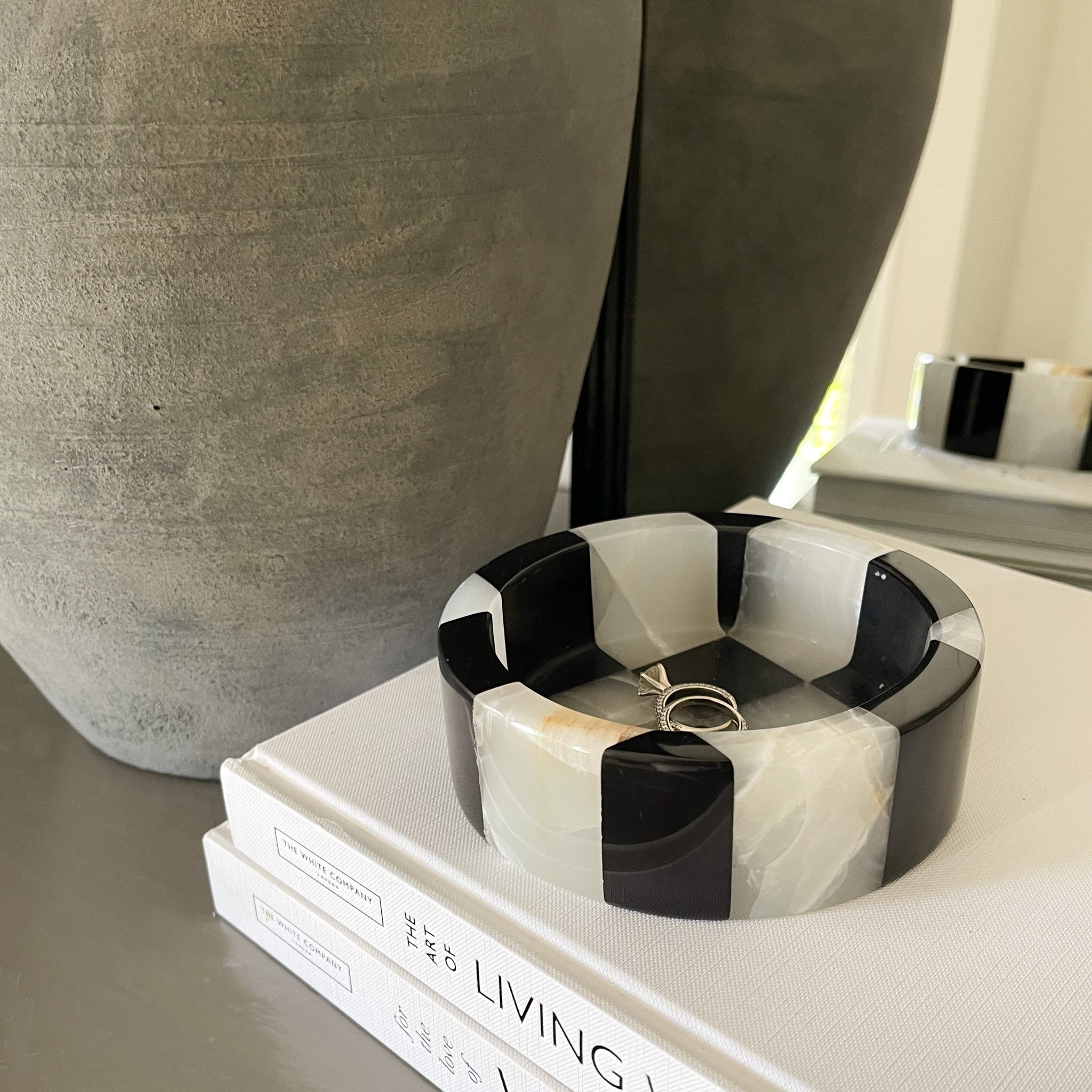 Onyx and Marble Checker Dish