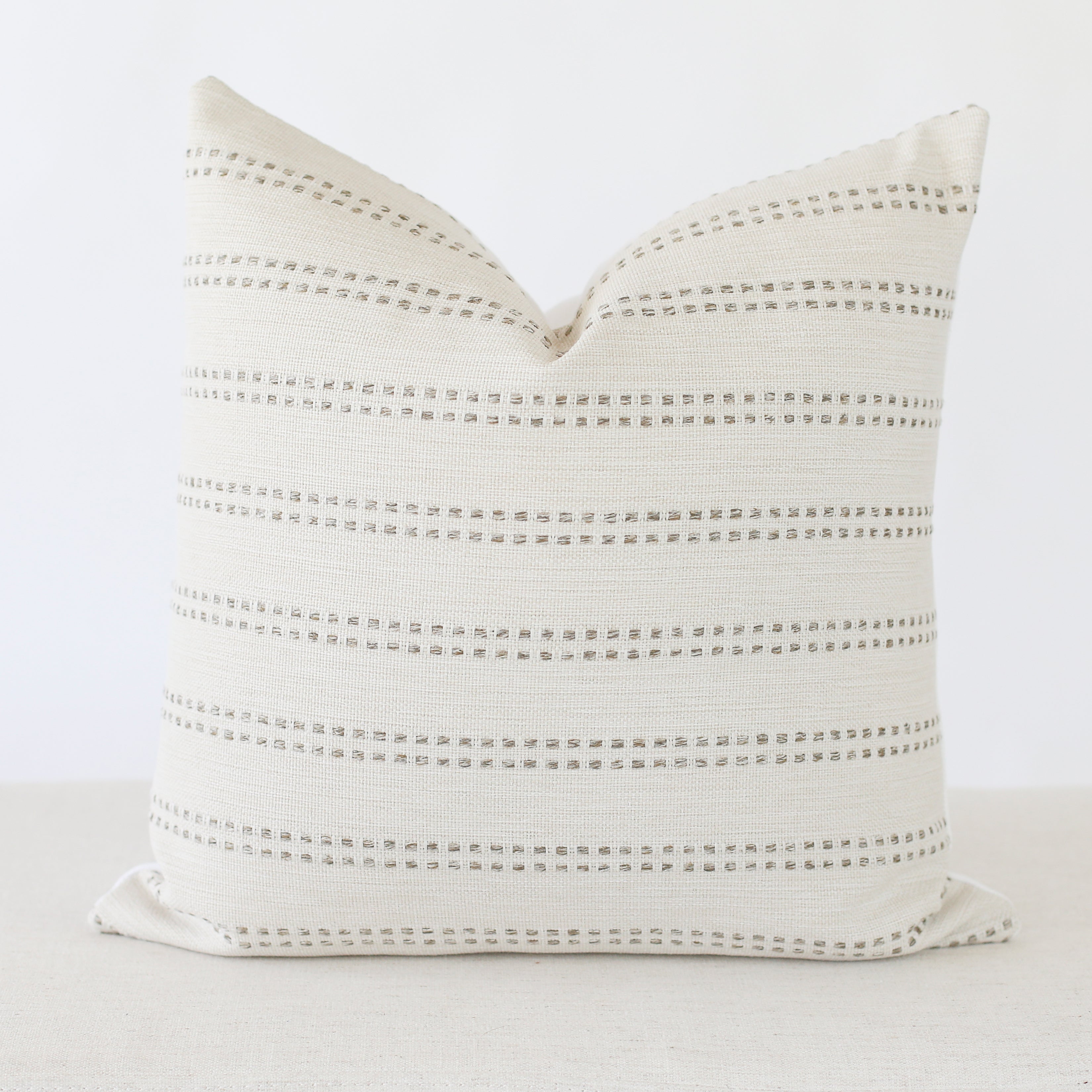 Tatum Stripe Grey Pillow Cover