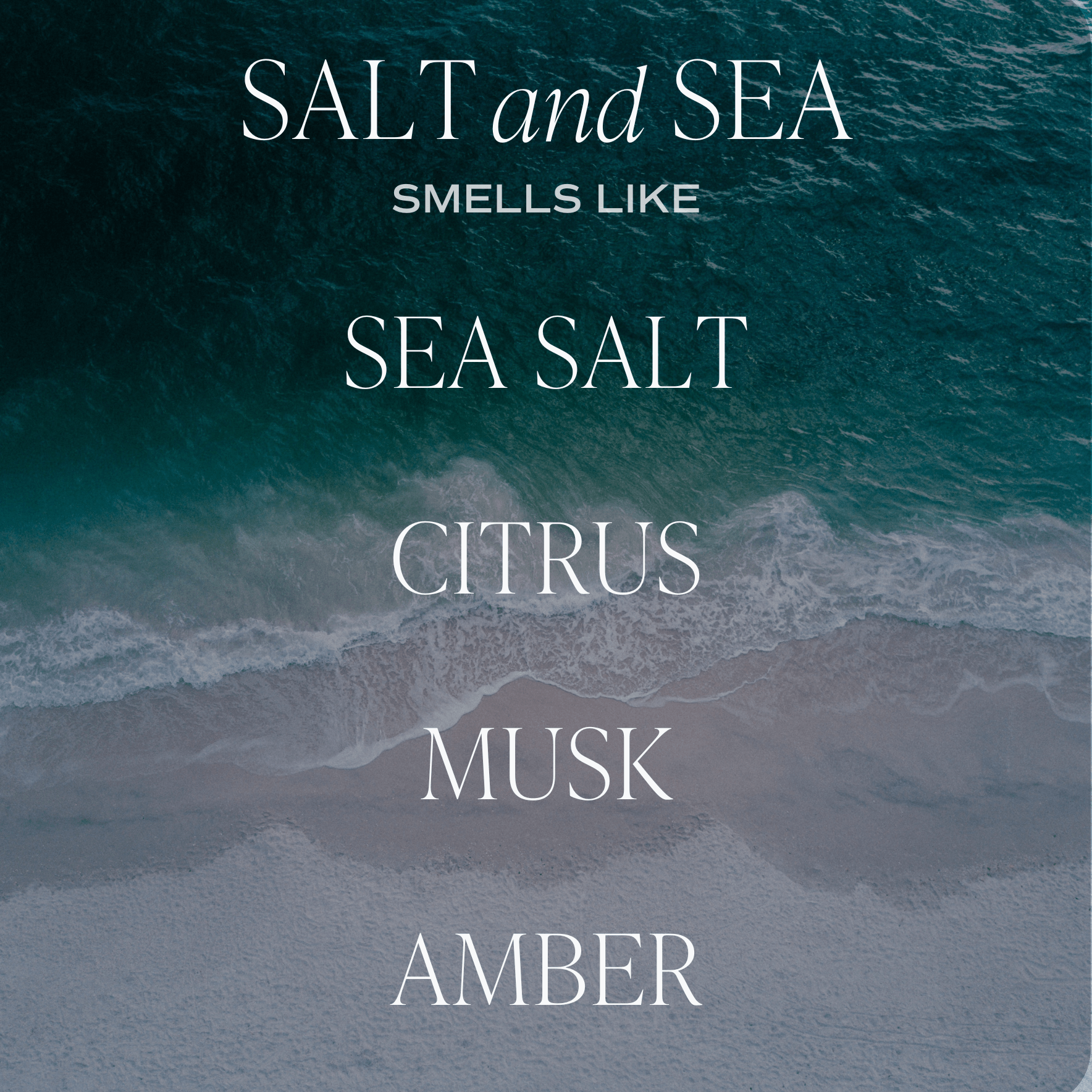 Salt and Sea Soy Candle (12oz. Tinted Glass Jar)
