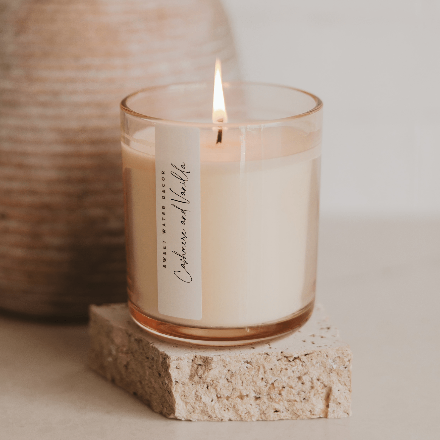 Cashmere and Vanilla Soy Candle (12oz. Tinted Glass Jar)