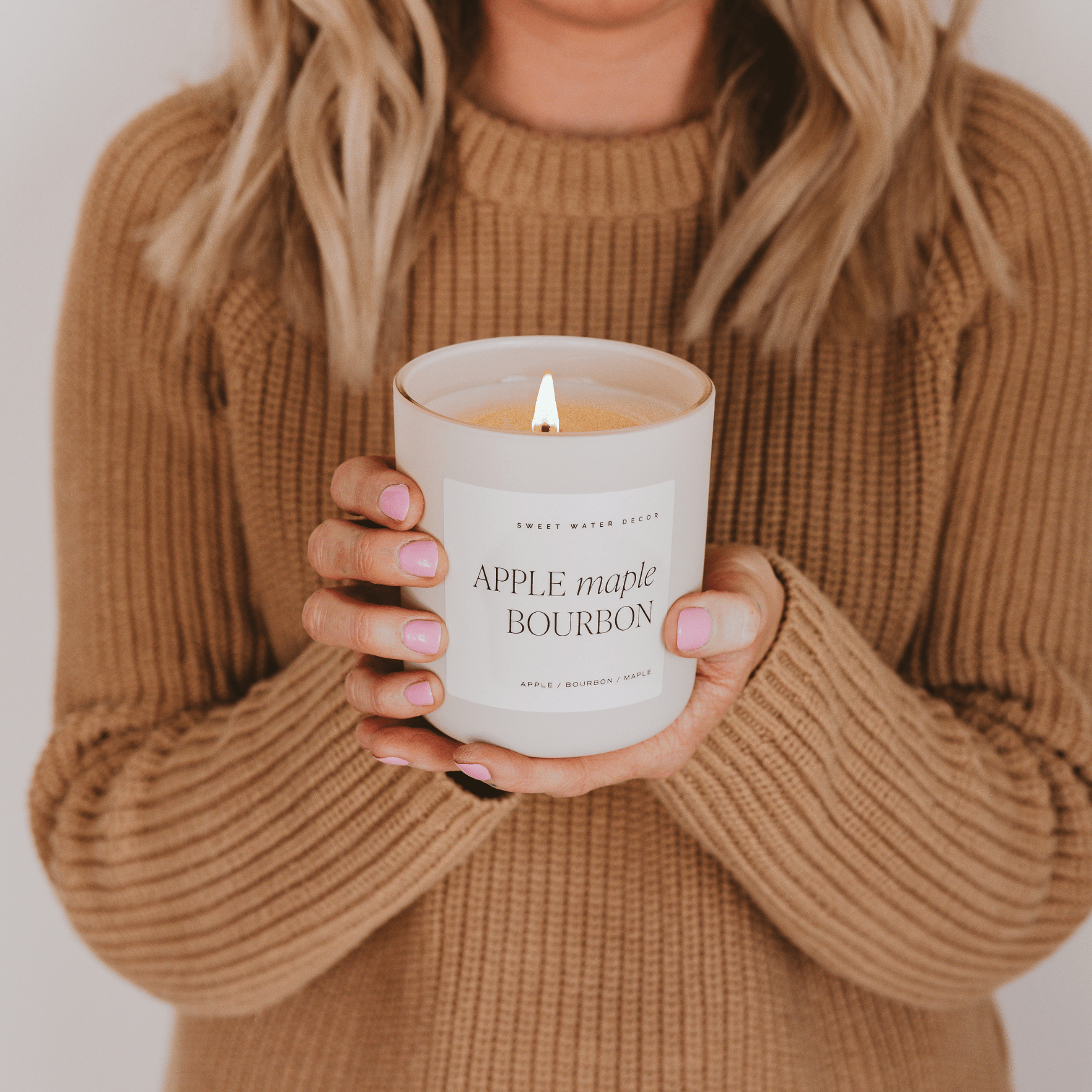 Apple Maple Bourbon Soy Candle (15oz Tan Matte Jar)