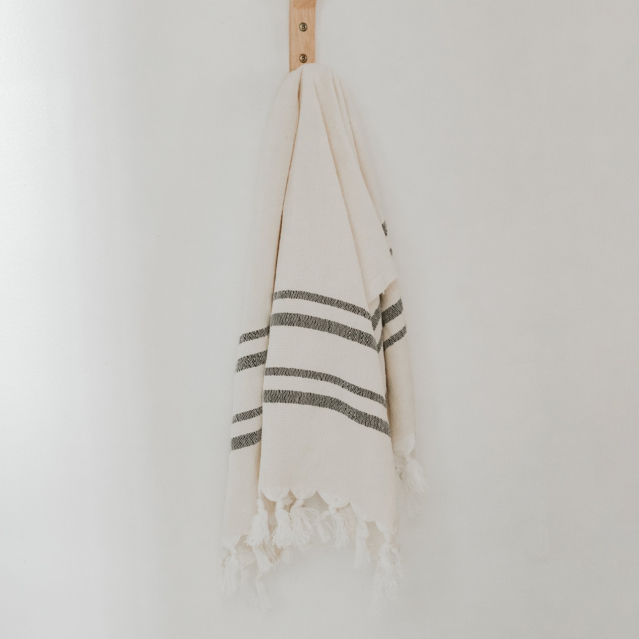 Haley Turkish Cotton & Bamboo Hand Towel (Two Stripe)