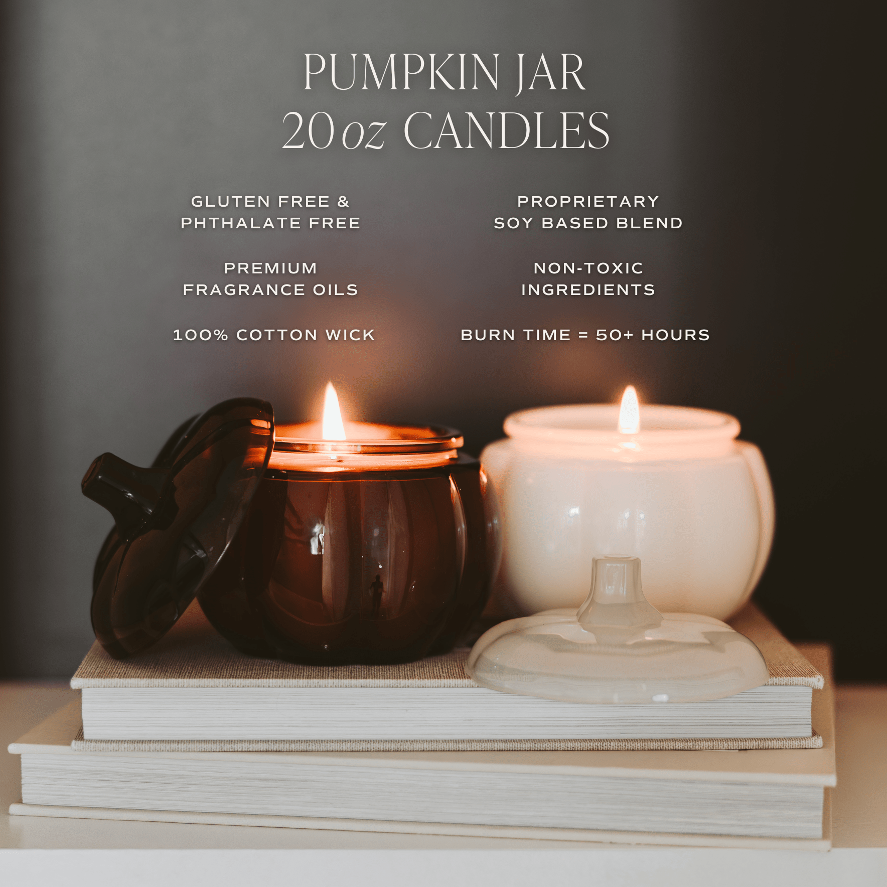 Hello Fall Soy Candle (20 oz Amber Glass Pumpkin Jar)