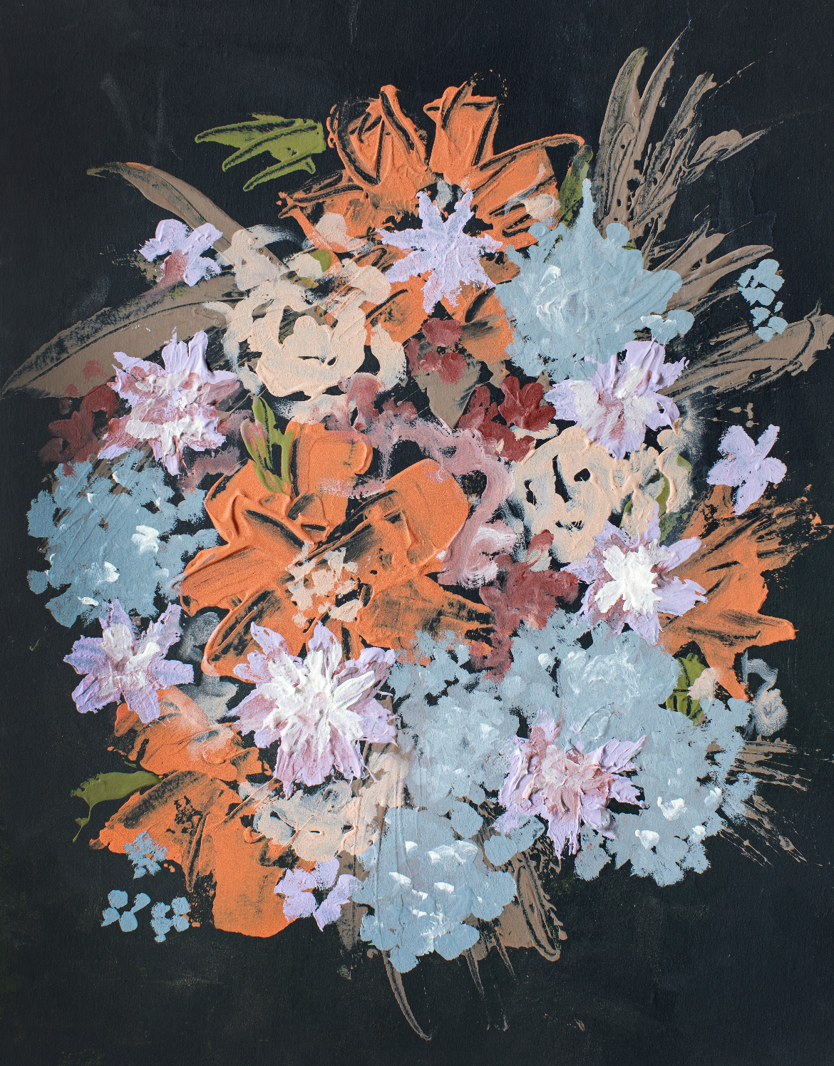 Hydrangea Canvas Bouquet Wall Art