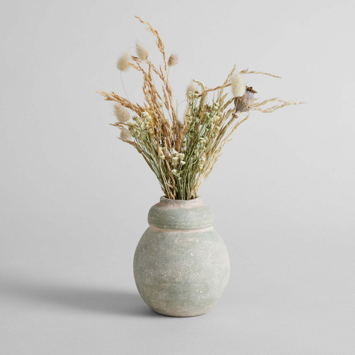 Terra Cotta Bud Vase in Greenwash