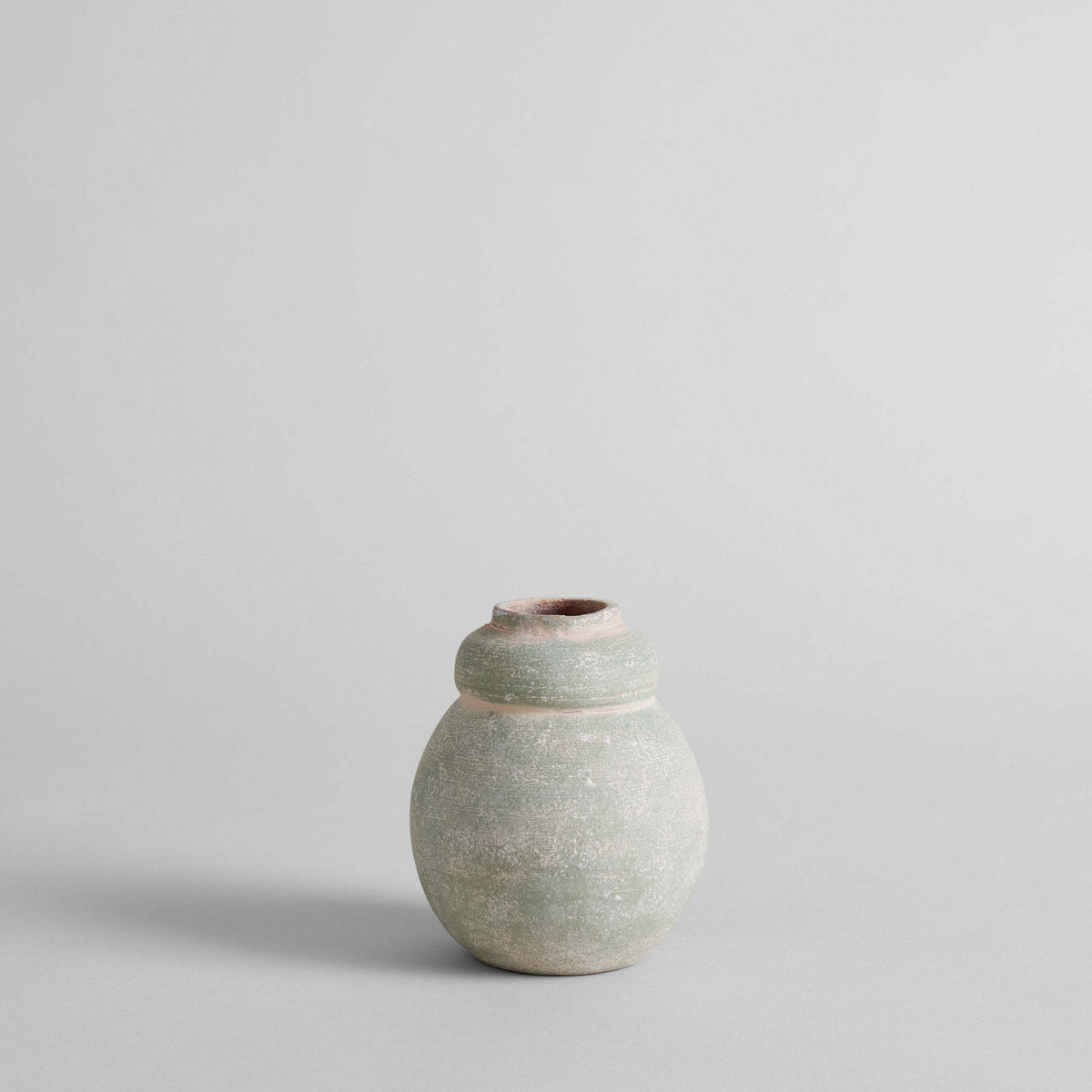 Terra Cotta Bud Vase in Greenwash