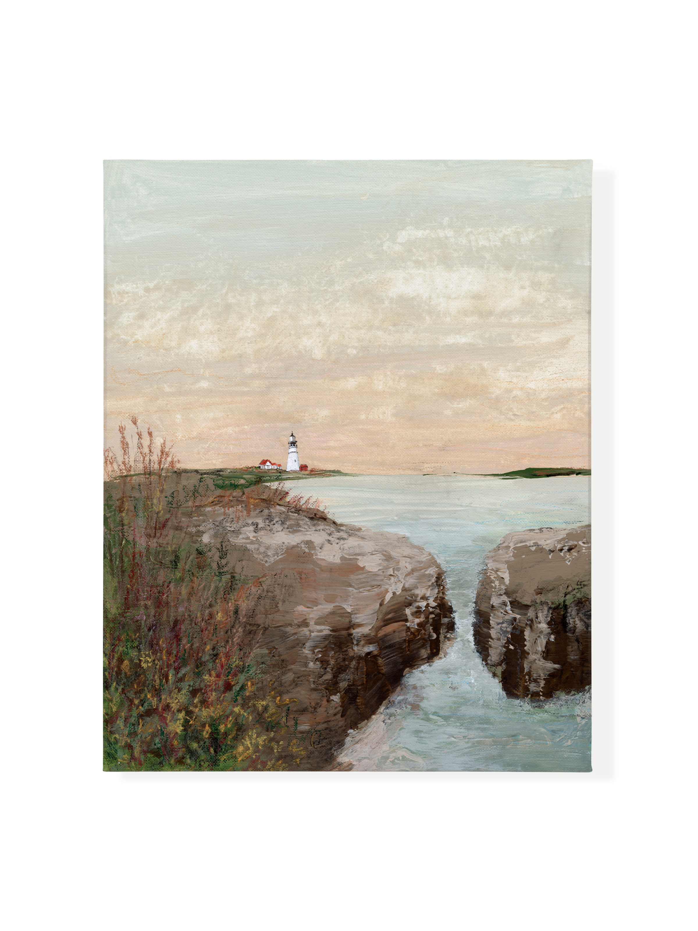Golden Hour at the Lighthouse Canvas Wall Art