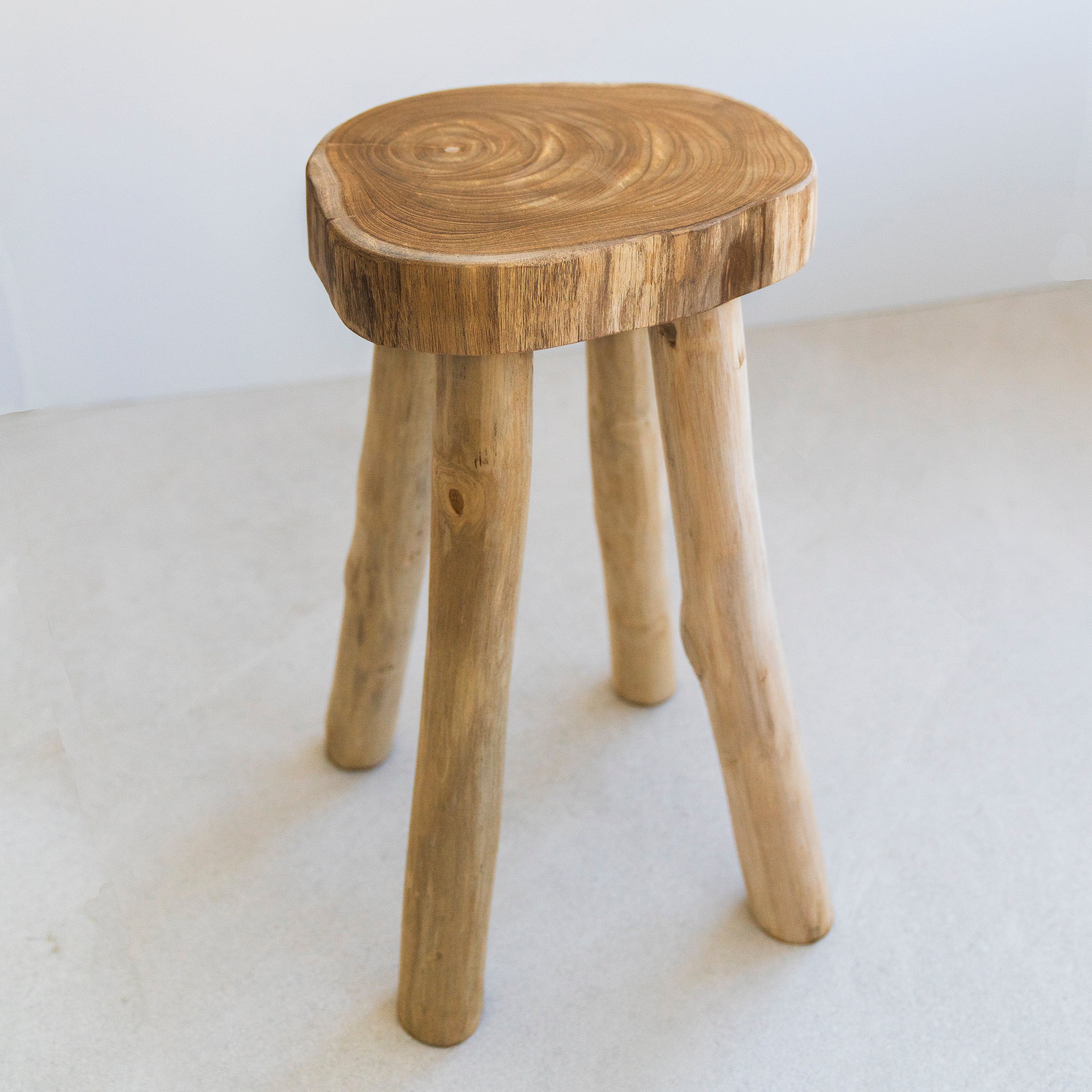 Solid Teak Stool | Accent Wood Stool Side Table