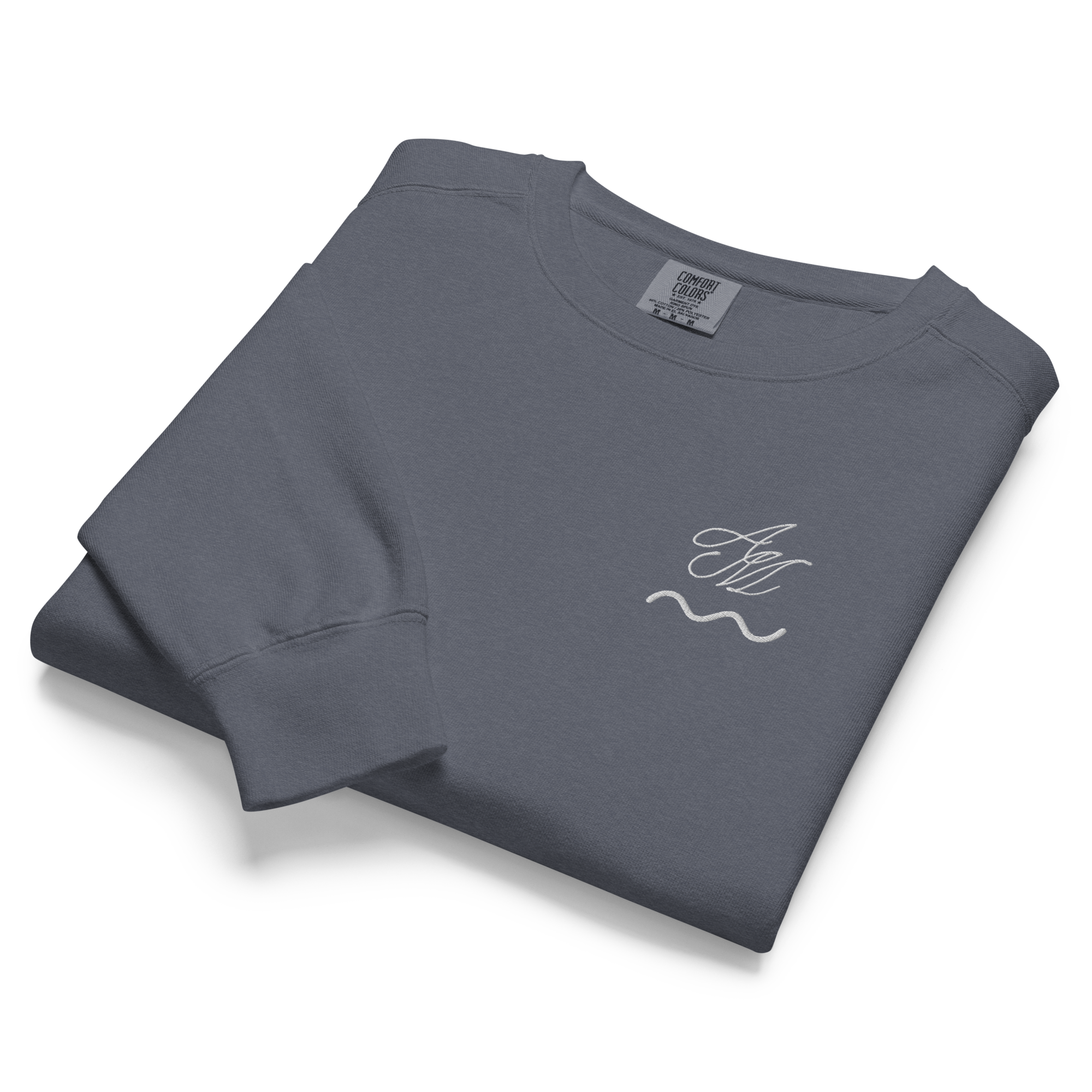 A/M Wave Embroidered Logo Crewneck